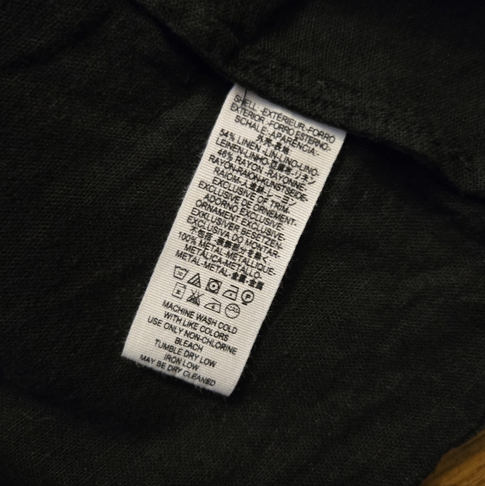Free People Double Breasted Black Linen Jacket - Picture 8 of 10